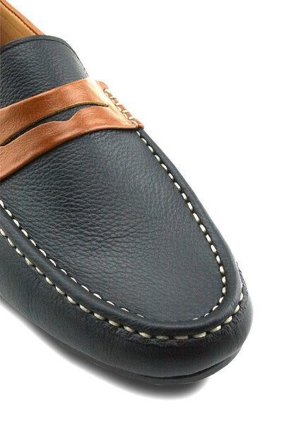 Classico Leather Loafer Black Beige - Assembly Artisans Co.,Ltd.