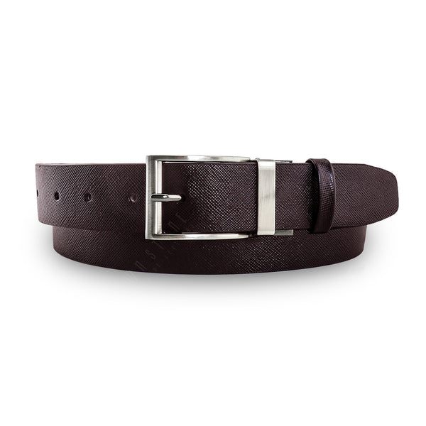 Executive Saffiano Reversible Belt - Brown - Assembly Artisans Co.,Ltd.