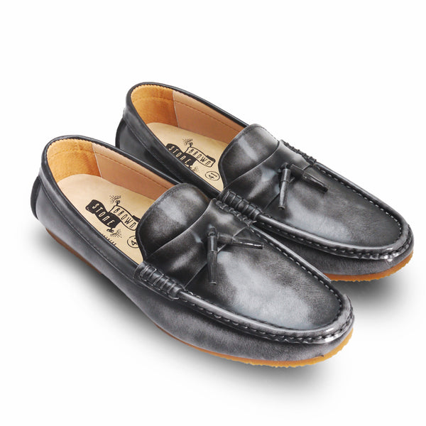 Comfy Tassel Loafer European Brush Off Ash Grey - Assembly Artisans Co.,Ltd.
