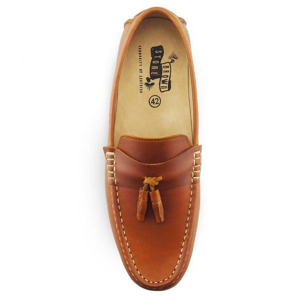 Comfy Tassel Loafer Classy Oil Tanned Toffee Tan - Assembly Artisans Co.,Ltd.
