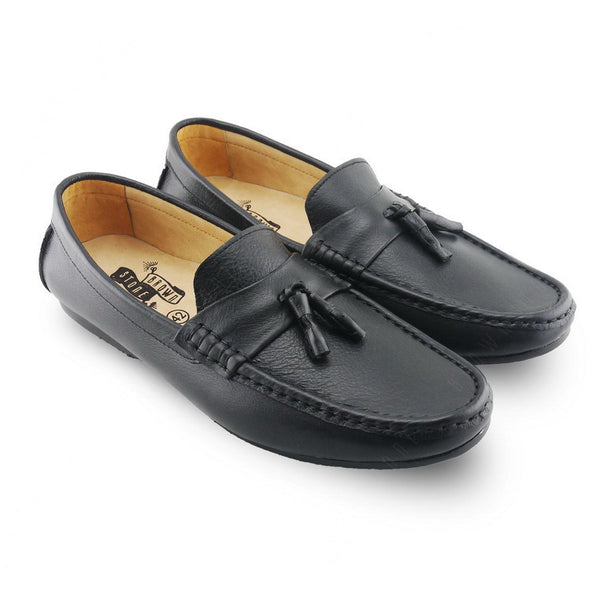 Comfy Tassel Loafer Wrinkle Soft Black - Assembly Artisans Co.,Ltd.