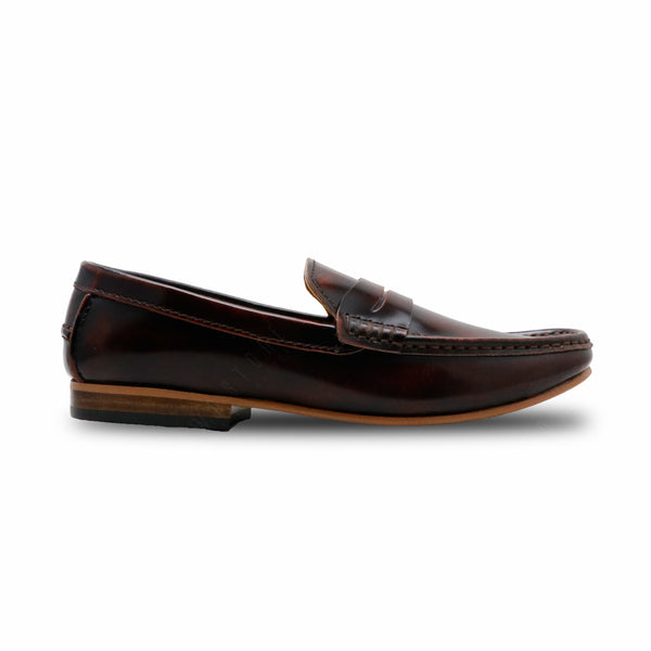 Penny Leather Loafer European Brush Off Burgundy - Assembly Artisans Co.,Ltd.