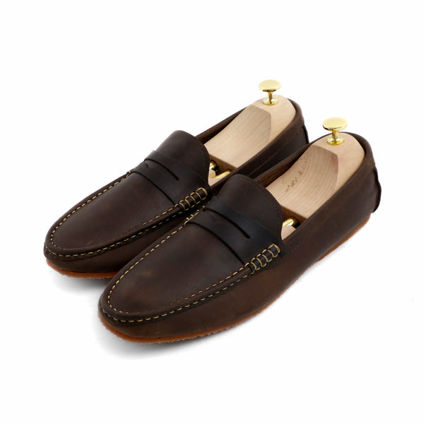 Penny Loafer Dark Natural Nubuck - Assembly Artisans Co.,Ltd.
