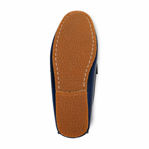 Penny Leather Loafer European Brush Off Bezel Blue - Assembly Artisans Co.,Ltd.