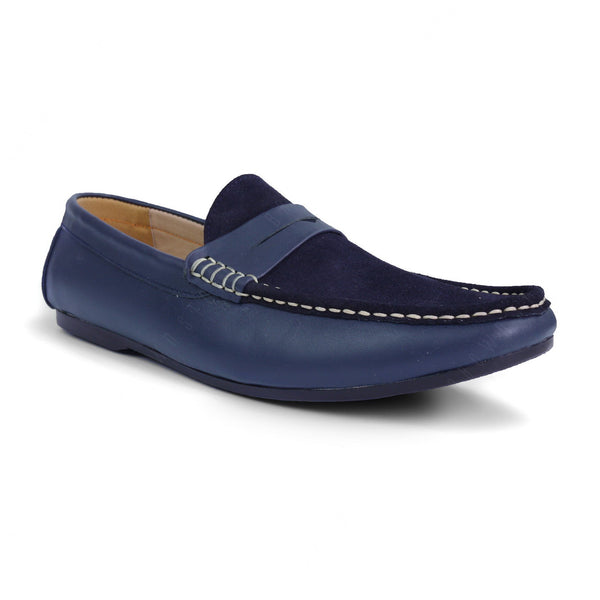 Suede Flip Leather Loafer Pure Navy - Assembly Artisans Co.,Ltd.