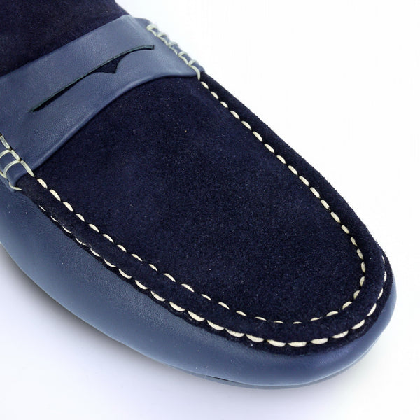 Suede Flip Leather Loafer Pure Navy - Assembly Artisans Co.,Ltd.