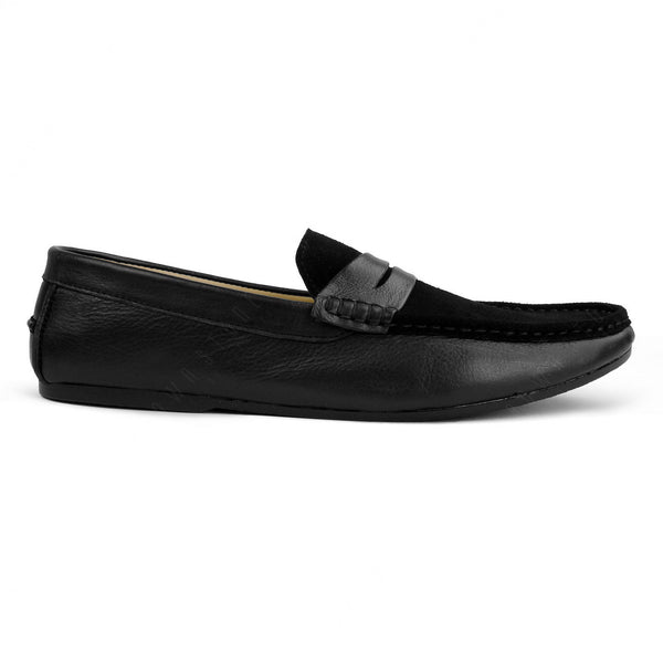 Suede Flip Leather Loafer Pure Black - Assembly Artisans Co.,Ltd.