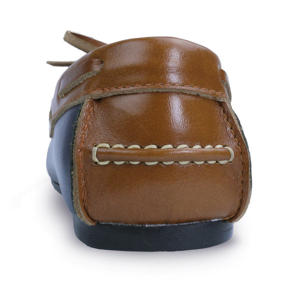 Suede Flip Lace Leather Loafer Navy Beige - Assembly Artisans Co.,Ltd.