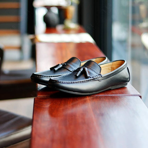 Comfy Tassel Loafer Wrinkle Soft Black - Assembly Artisans Co.,Ltd.