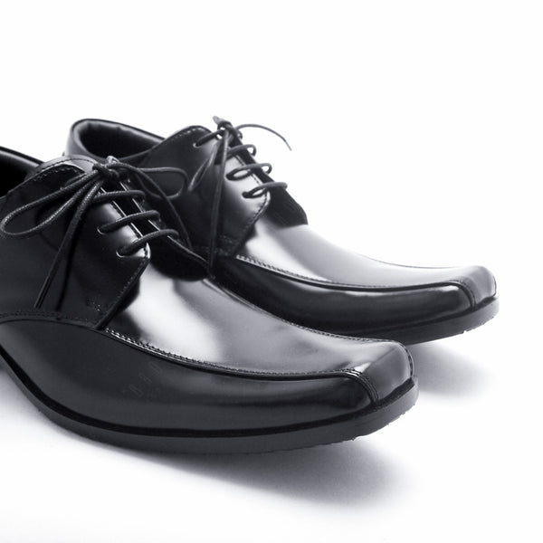 City Oxford Flat Lace European Brush Off Black Patent - Assembly Artisans Co.,Ltd.