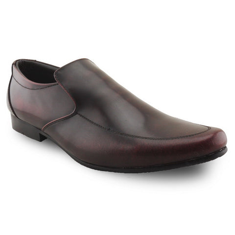 Leather Shoes City Oxford Formalist European Brush Off Burgundy - Assembly Artisans Co.,Ltd.