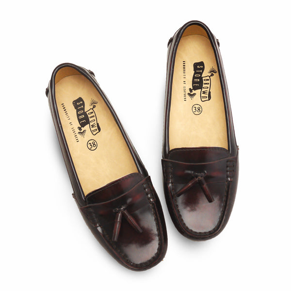 Comfy Tassel Moccasin European Bruh off Burgundy - Assembly Artisans Co.,Ltd.