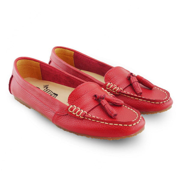 Comfy Tassel Moccasin Wrinkle Soft Red - Assembly Artisans Co.,Ltd.