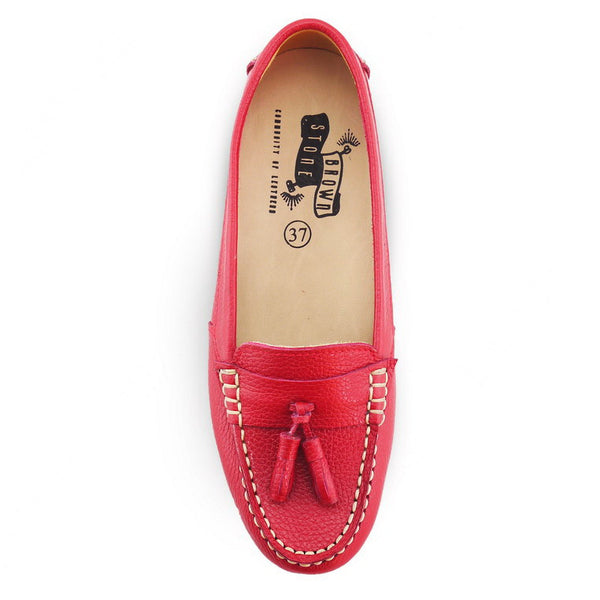 Comfy Tassel Moccasin Wrinkle Soft Red - Assembly Artisans Co.,Ltd.
