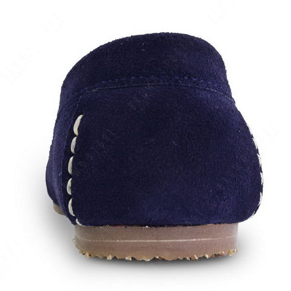 Penny Leather Moccasin Suede Navy Blue - Assembly Artisans Co.,Ltd.