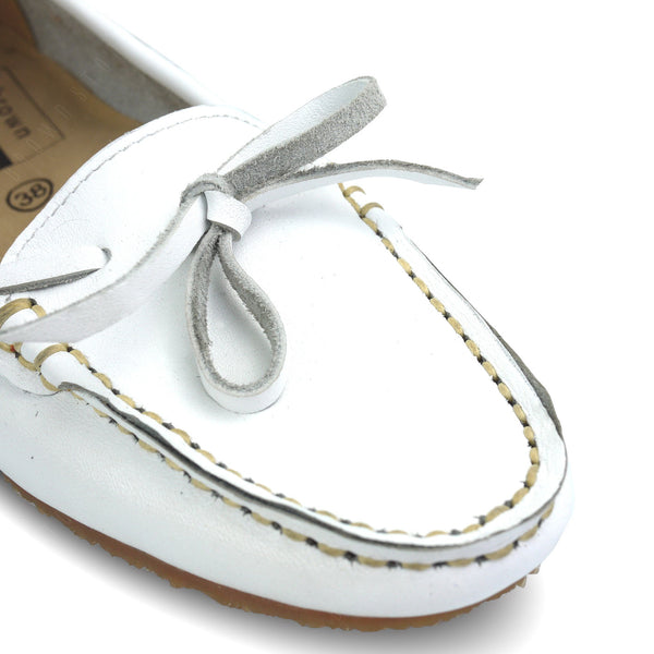 Leather Lace Moccasin Soft Marble White - Assembly Artisans Co.,Ltd.