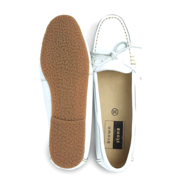Leather Lace Moccasin Soft Marble White - Assembly Artisans Co.,Ltd.