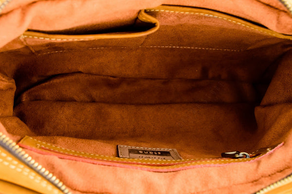 Brown Stone Leather Bag Vintage Satchel Natural Tan Nubuck - Assembly Artisans Co.,Ltd.