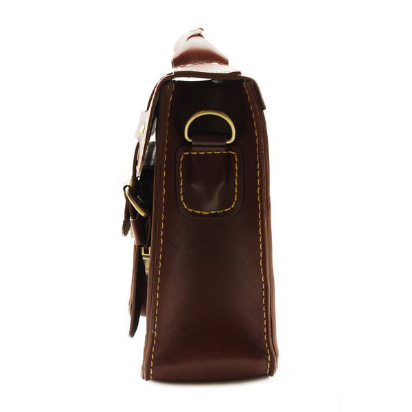 Brown Stone Leather Bag Japanese Large Satchel Natural Tan - Assembly Artisans Co.,Ltd.