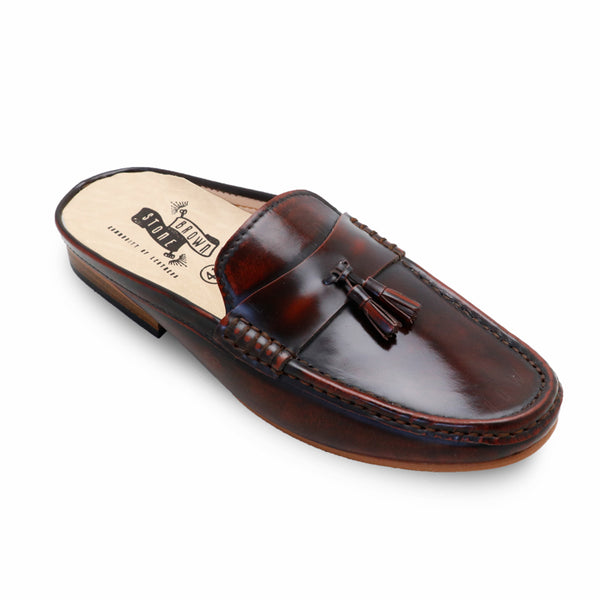 Mazio Mule European Brush Off Burgundy - Assembly Artisans Co.,Ltd.