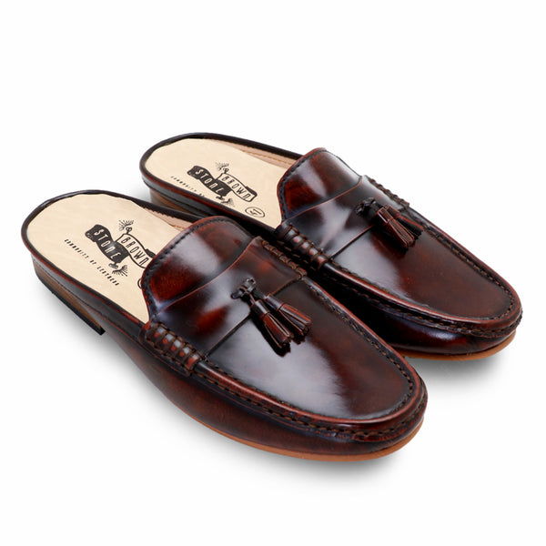 Mazio Mule European Brush Off Burgundy - Assembly Artisans Co.,Ltd.