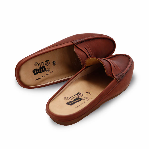 Mochi Mule Wrinkle Soft Brown - Assembly Artisans Co.,Ltd.