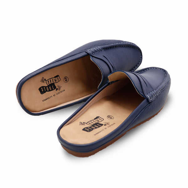 Mochi Mule Wrinkle Soft Navy - Assembly Artisans Co.,Ltd.