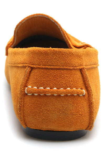 Penny Leather Loafer Suede Yellow Mustard - Assembly Artisans Co.,Ltd.
