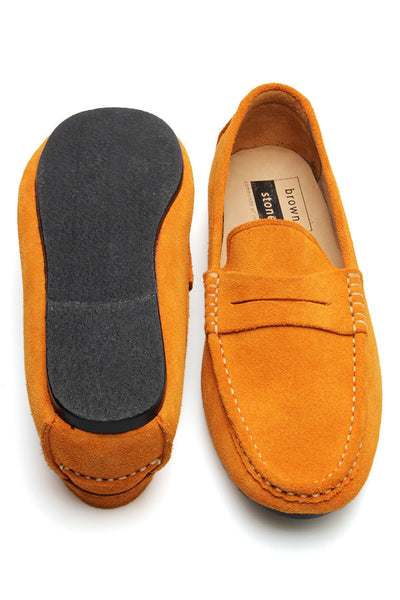 Penny Leather Loafer Suede Yellow Mustard - Assembly Artisans Co.,Ltd.