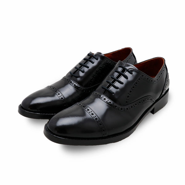 MR.FERGUSON SEMI-BROGUE European Brush Off Clear Matte Black - Assembly Artisans Co.,Ltd.