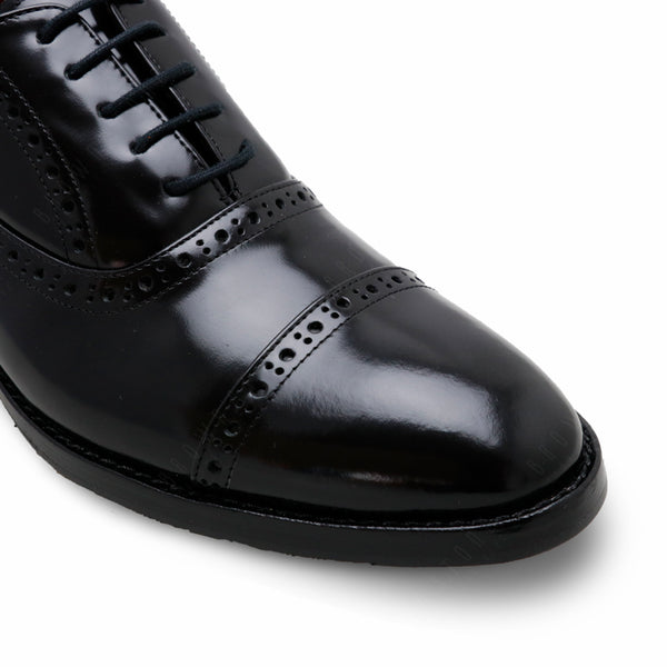 MR.FERGUSON SEMI-BROGUE European Brush Off Clear Matte Black - Assembly Artisans Co.,Ltd.