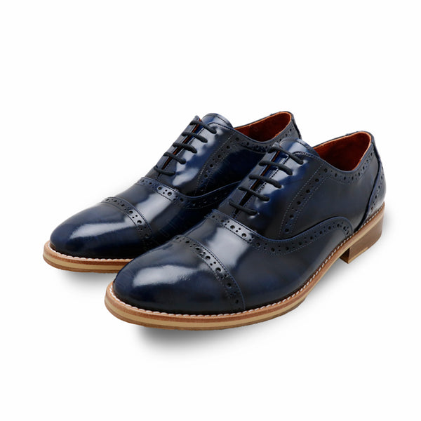 MR.FERGUSON SEMI-BROGUE European Brush Off Bezel Blue - Assembly Artisans Co.,Ltd.