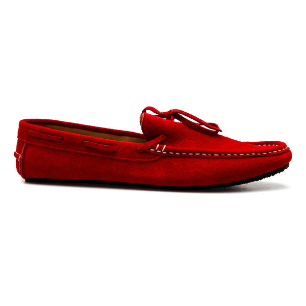Casualist Lace Leather Loafer Suede Ruby Red - Assembly Artisans Co.,Ltd.