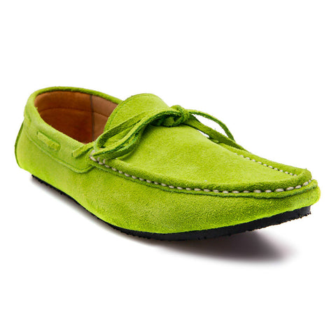 Casualist Lace Leather Loafer Suede Lemon Green - Assembly Artisans Co.,Ltd.