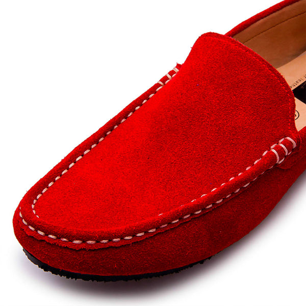 Casualist Leather Loafer Suede Ruby Red - Assembly Artisans Co.,Ltd.