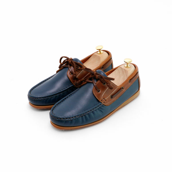 The Punter's Boat Shoes - Navy and Beige - Assembly Artisans Co.,Ltd.