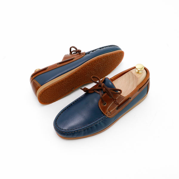 The Punter's Boat Shoes - Navy and Beige - Assembly Artisans Co.,Ltd.