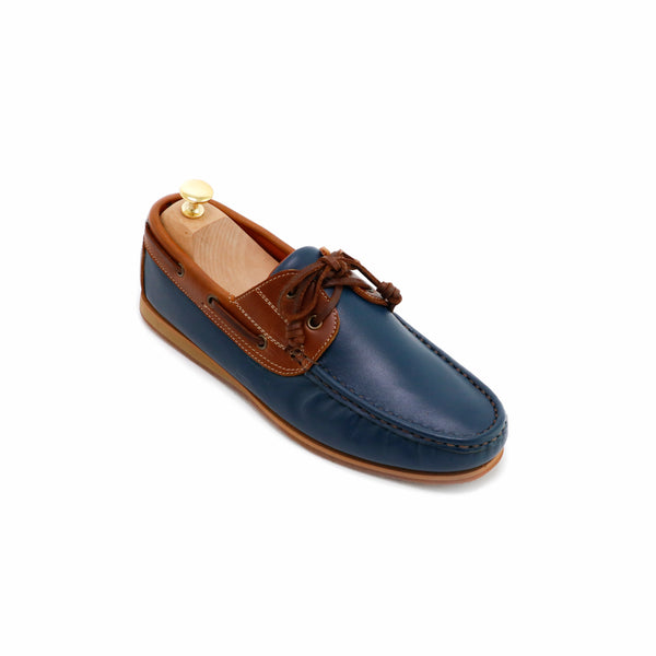 The Punter's Boat Shoes - Navy and Beige - Assembly Artisans Co.,Ltd.