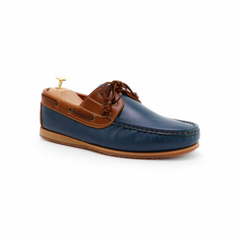 The Punter's Boat Shoes - Navy and Beige - Assembly Artisans Co.,Ltd.