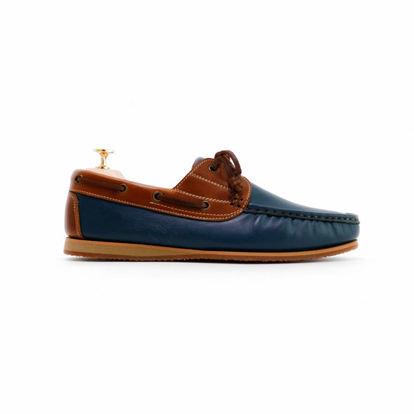 The Punter's Boat Shoes - Navy and Beige - Assembly Artisans Co.,Ltd.
