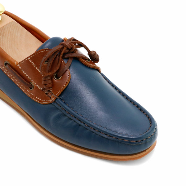 The Punter's Boat Shoes - Navy and Beige - Assembly Artisans Co.,Ltd.