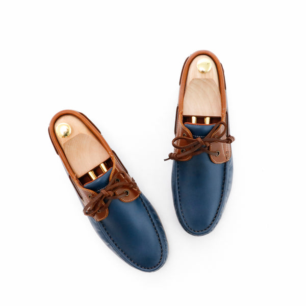 The Punter's Boat Shoes - Navy and Beige - Assembly Artisans Co.,Ltd.