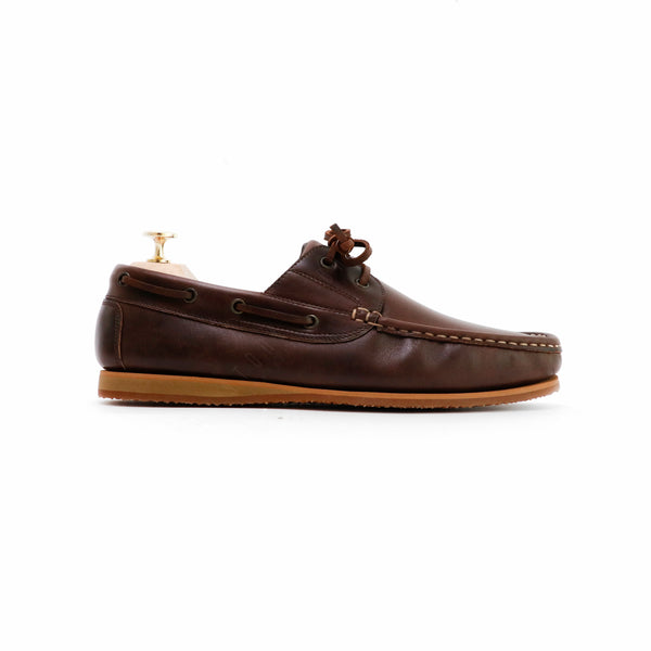 The Punter's Boat Shoes - Oil Leather Brandy Brown - Assembly Artisans Co.,Ltd.
