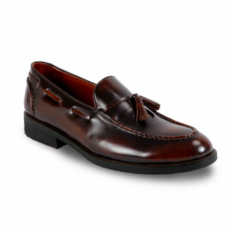 VELVET TASSEL LOAFERS MOC TOE BURGUNDY - Assembly Artisans Co.,Ltd.