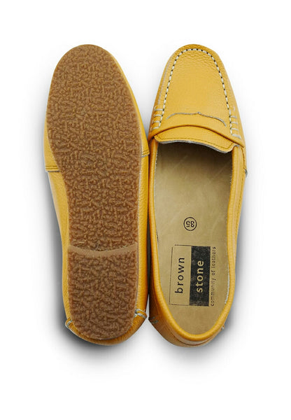 Leather Moccasin Wrinkle Soft Mustard Yellow - Assembly Artisans Co.,Ltd.