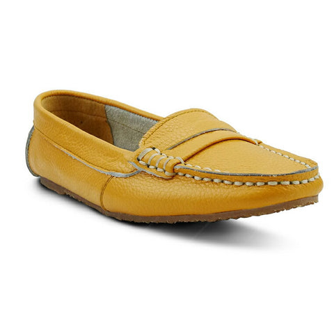 Leather Moccasin Wrinkle Soft Mustard Yellow - Assembly Artisans Co.,Ltd.