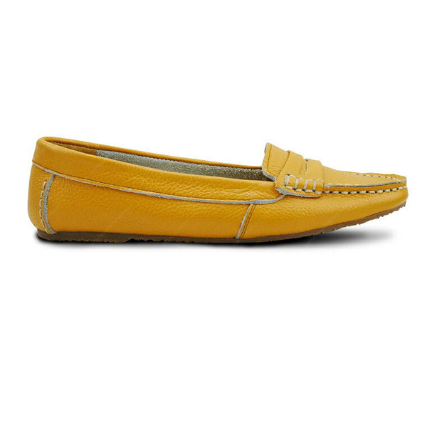 Leather Moccasin Wrinkle Soft Mustard Yellow - Assembly Artisans Co.,Ltd.