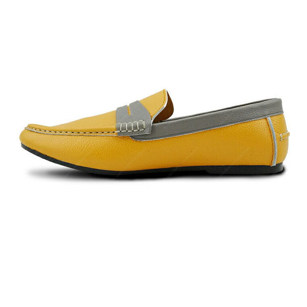 Bicolor Leather Loafer Mustard Stone - Assembly Artisans Co.,Ltd.