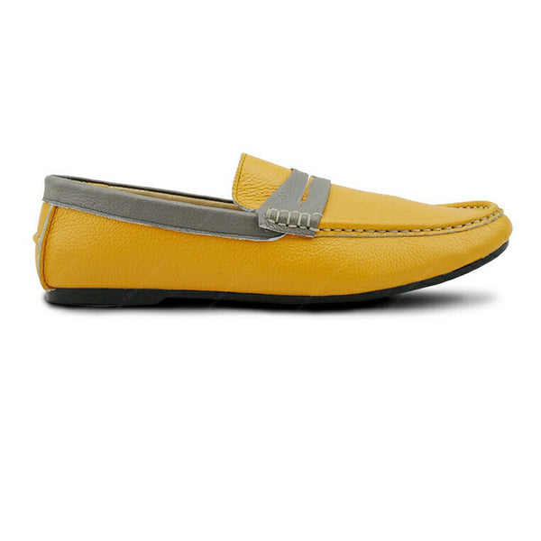 Bicolor Leather Loafer Mustard Stone - Assembly Artisans Co.,Ltd.