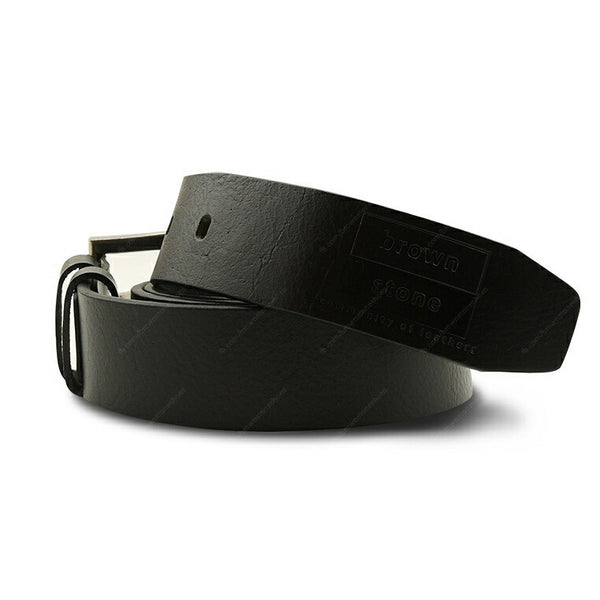 Full Grain Genuine Leather Belt - Milano PAM (Brass Buckle) - Black - Assembly Artisans Co.,Ltd.